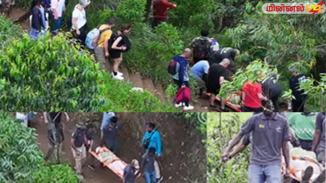 எல்லையை பார்வையிட சென்ற வெளிநாட்டு பெண் தவறி விழுந்து காயம்