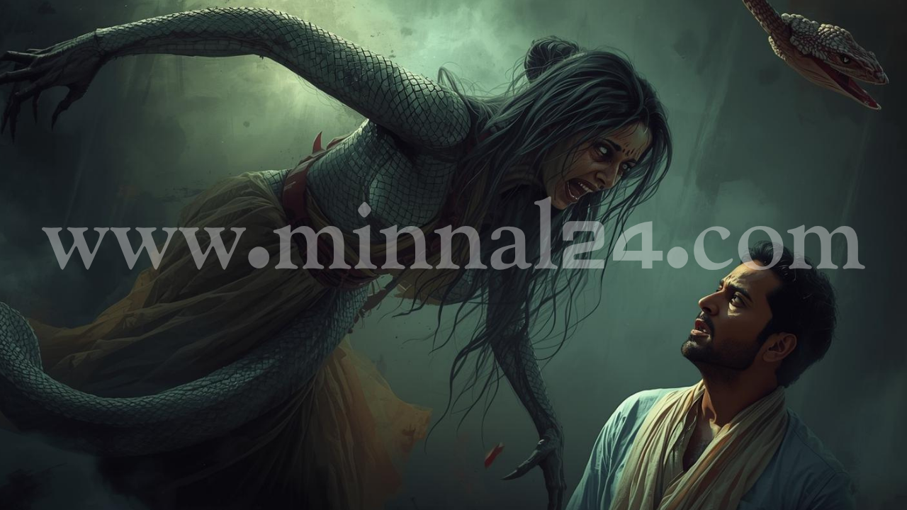 நாகினியாக மாறிய மனைவி - அதிர்ச்சியில் கணவன்