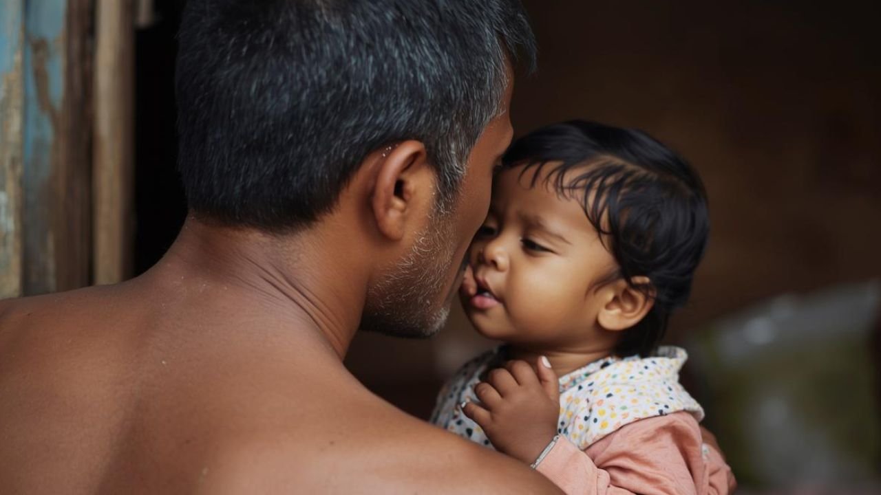 தனது உடலிலிருந்த புண்ணிலிருந்து தோலை தோண்டி எடுத்து குழந்தைக்கு ஊட்டிய தந்தை!