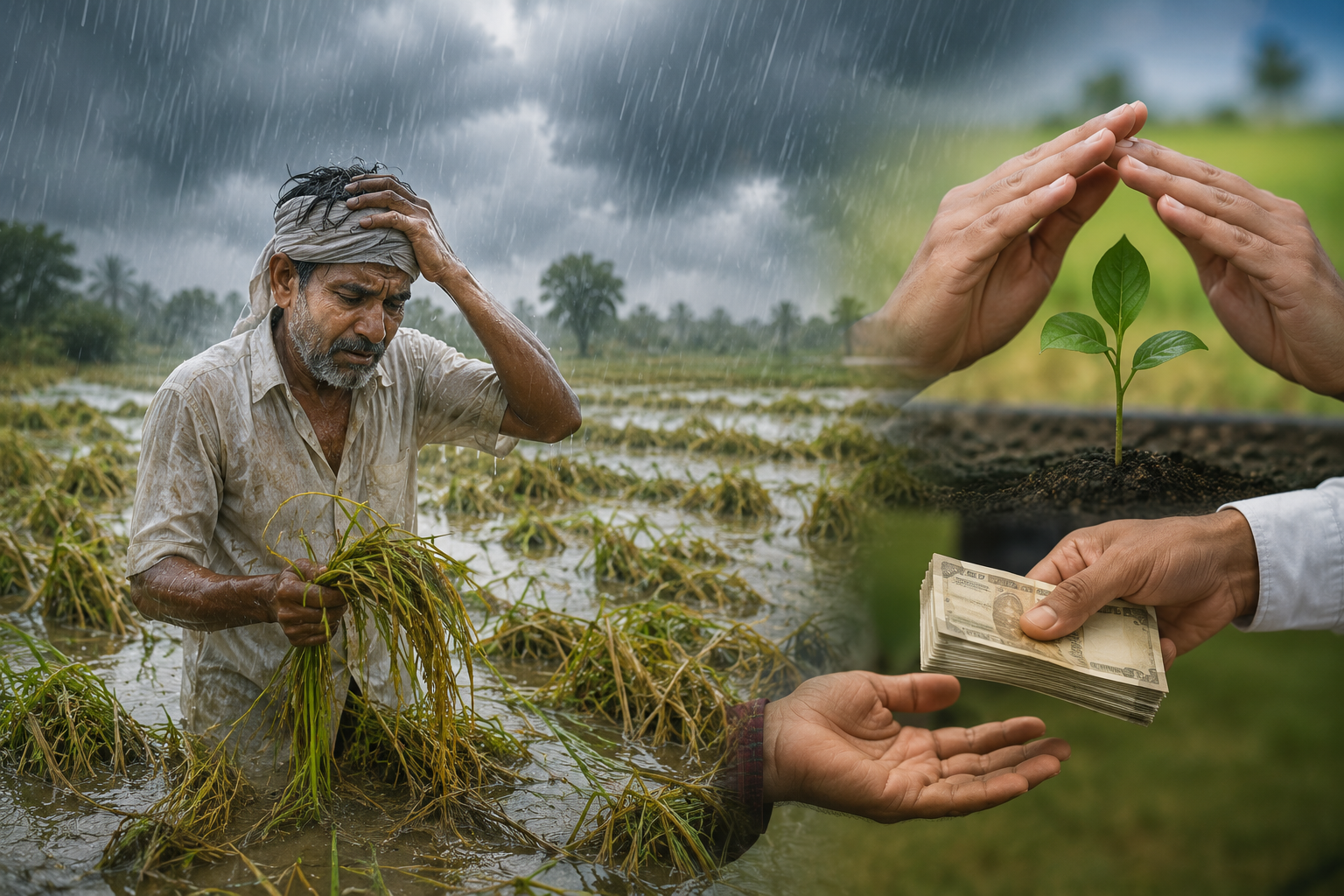 மழை காரணமாக ஏற்பட்ட பயிர்ச்சேதங்களுக்கான இழப்பீடு வழங்க நடவடிக்கை!