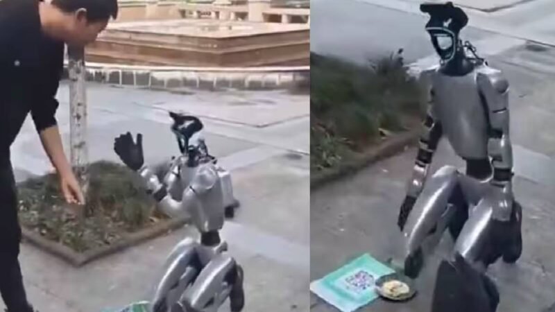 பிச்சை எடுக்கும் சீன ரோபோ!