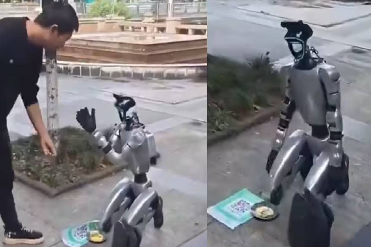 பிச்சை எடுக்கும் சீன ரோபோ!