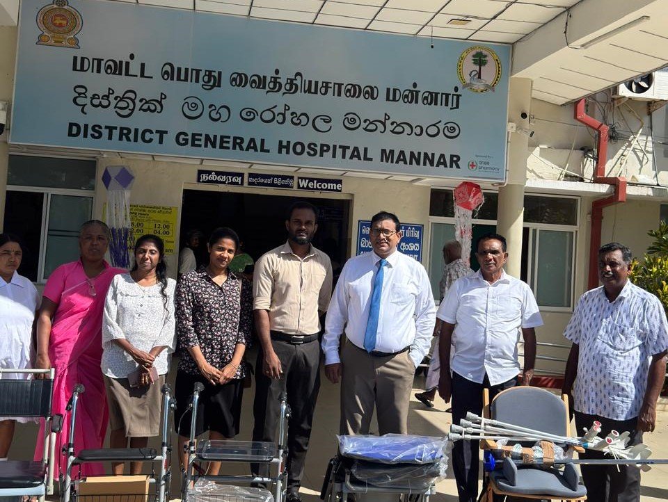 மன்னார் மாவட்ட பொது வைத்தியசாலைக்கு மருத்துவ உபகரணங்கள் வழங்கி வைப்பு!