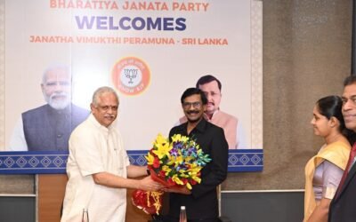 பா.ஜ.க தலைவர்களுடன் டில்வின் சில்வா தலைமையிலான ஜே.வி.பி குழு சந்திப்பு