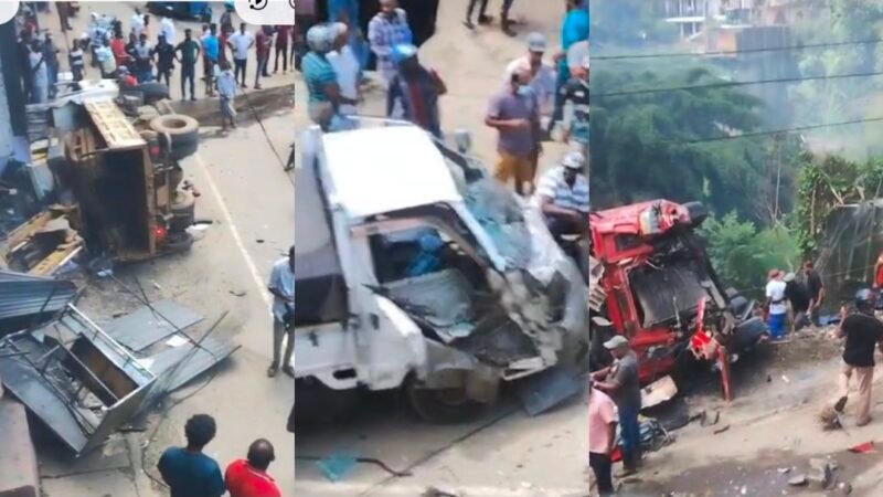 அக்குறணையில் பல வாகனங்கள் ஒன்றுடன் ஒன்று மோதி விபத்து
