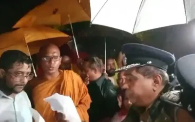 பௌத்த பிக்குமார் சத்தியாகிரகத்தில் ஈடுபட்டுள்ள பகுதியில் அமையின்மை