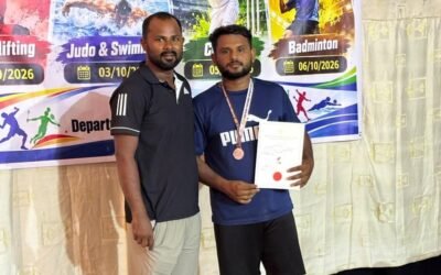 கிழக்கு மாகாண 50-ஆவது விளையாட்டு விழா : பளுதூக்கலில் தம்பலகாமம் வீரர் இரண்டாம் இடம்